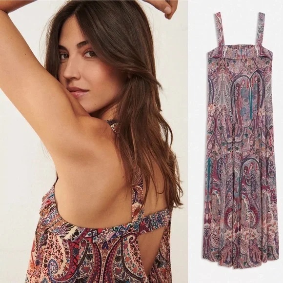 Ba&sh Parisian Bohemian Multi-coloured Open Back Maxi Dress, Size 6 - Picture 5 of 16